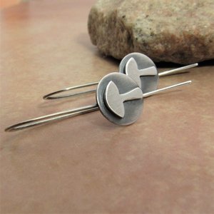 Lightweight Argentium Sterling Silver Mushroom Earrings, Whimsical Fungus Jewelry