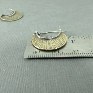 Bronze Hoop Earrings, Sterling Silver, Rustic Everyday Hoops