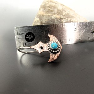 Mixed Metal Turquoise Earrings With Tribal Flair, Copper And Argentium Sterling Silver