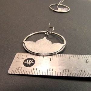 Argentium Sterling Silver Lotus Earrings, Large Floral Dangle Hoops, Boho Statement Jewelry