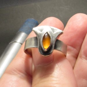 Carnelian Lotus Ring In Argentium Sterling Silver, Egyptian Inspired, Floral Size 6.25 - 7