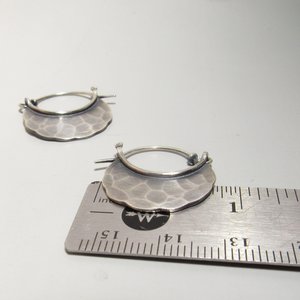 Hammered Argentium Sterling Silver Hoop Earrings | Handmade Minimalist Jewelry