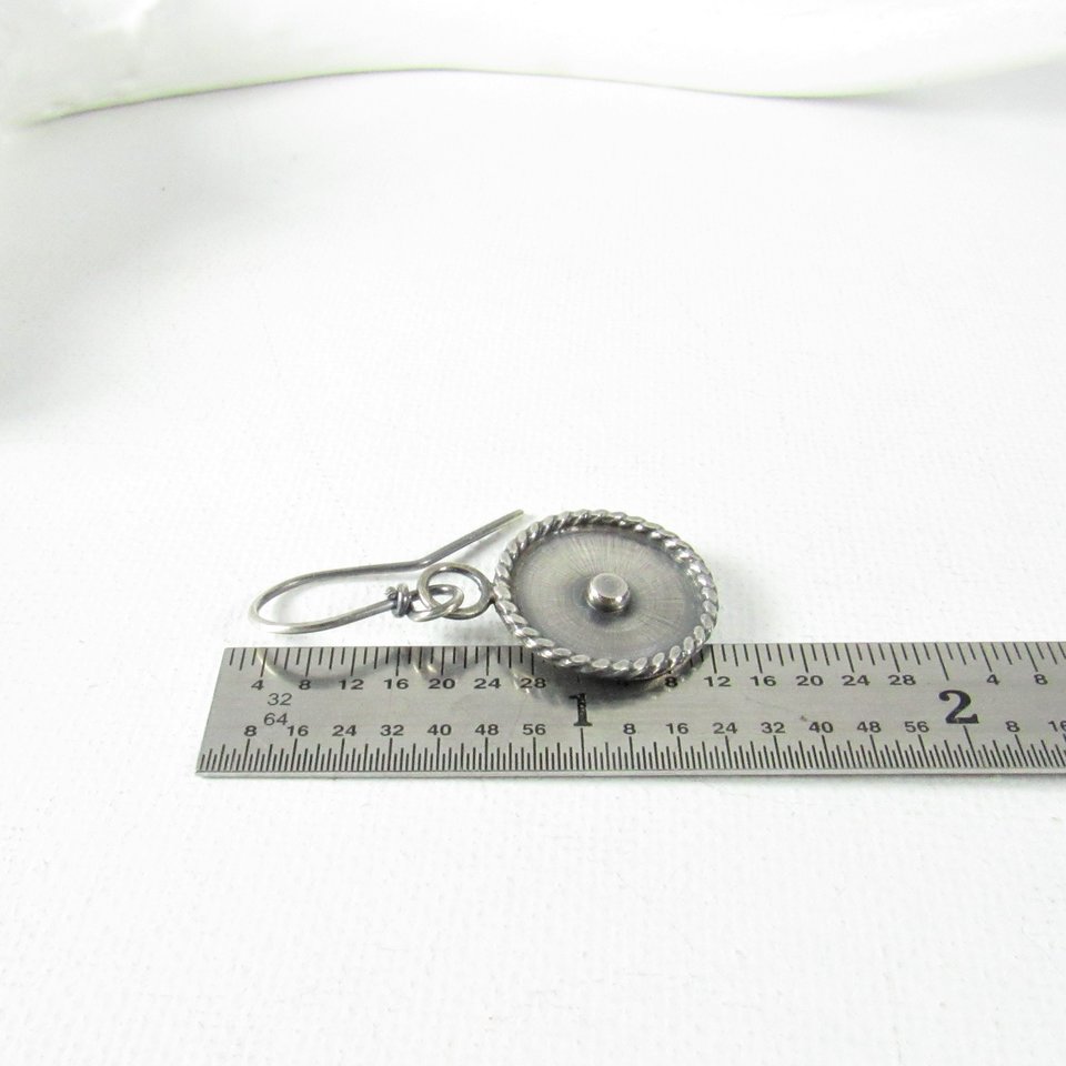 Modern Argentium Sterling Silver Disk Earrings, Edgy, Contemporary And Stylish Everyday Jewelry