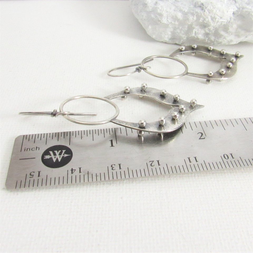 Sterling Silver Lotus Earrings, Exotic Tribal Inspired Jewelry
