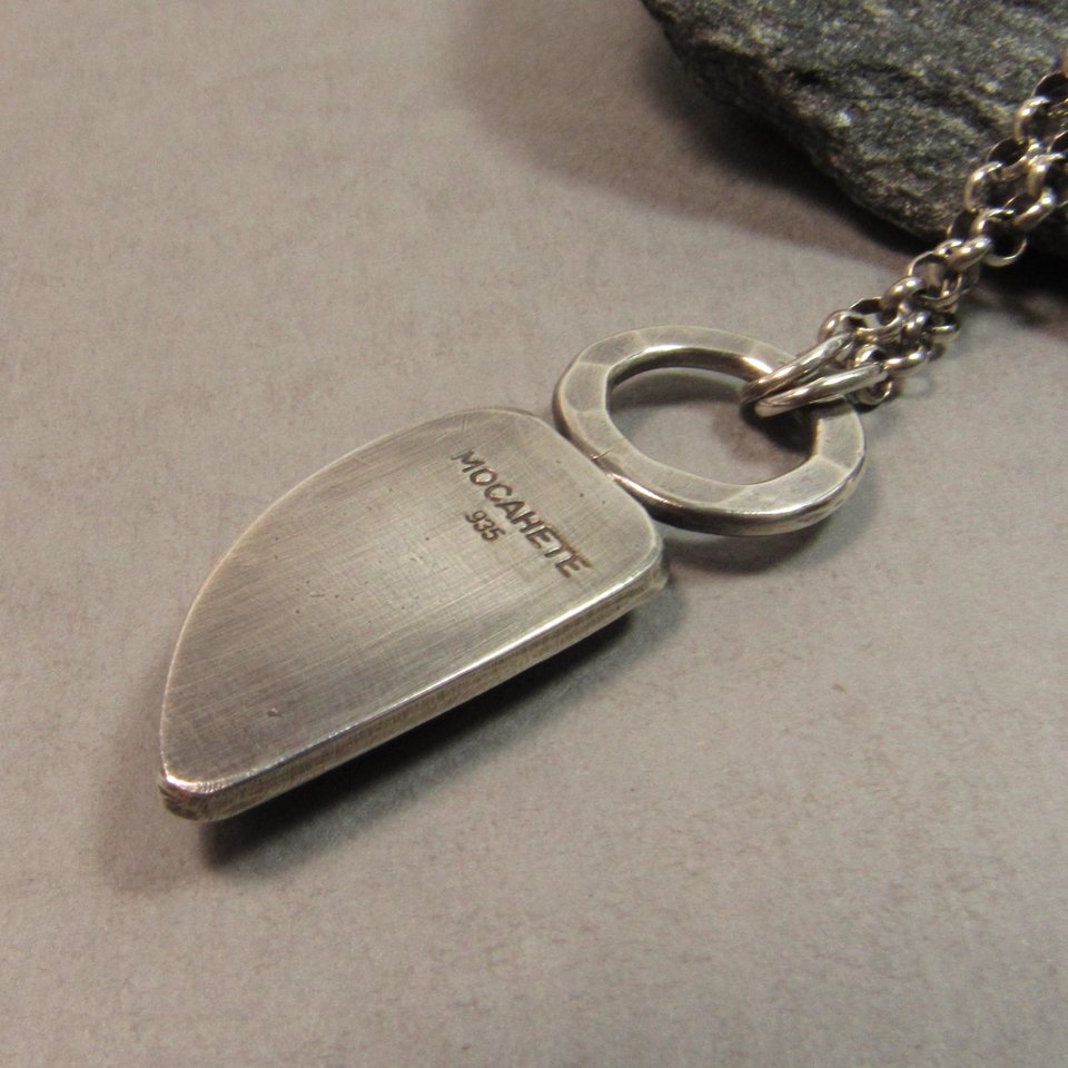 Handcrafted  Botswana Agate Pendant Necklace For Men, Women, Unisex, Argentium Silver Jewelry